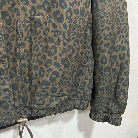 Sanctuary Drawstring Hem Leopard Jacket Medium - Picture 4 of 9